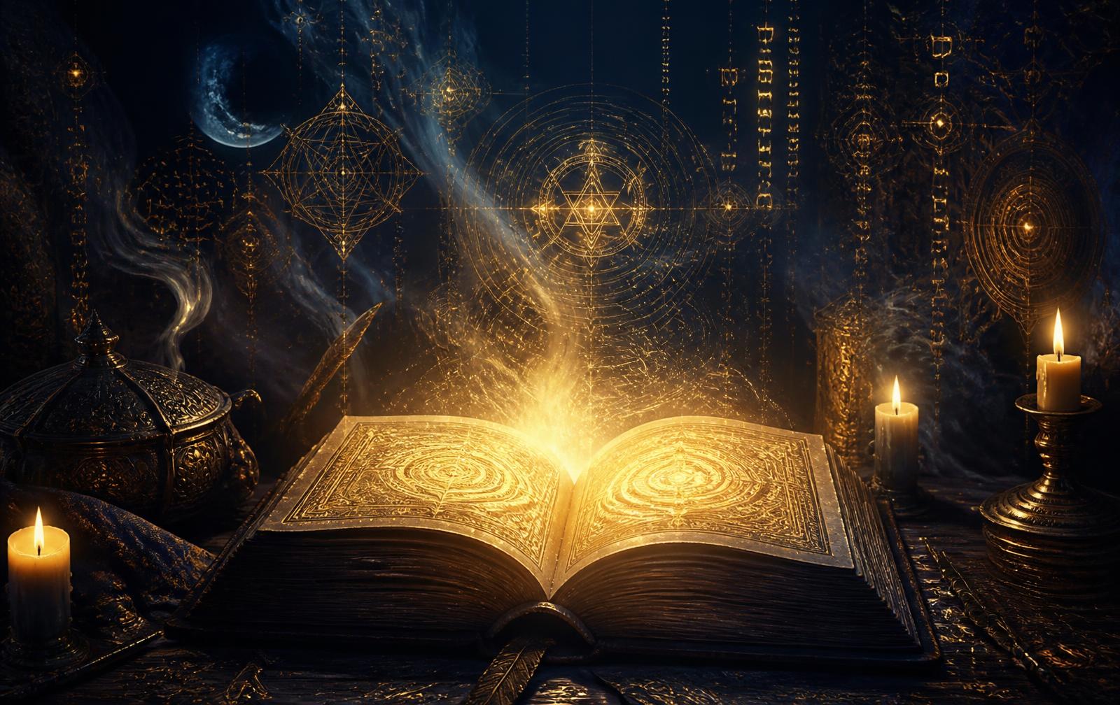 Livre des Psaumes ouvert, illuminé d'une lumière dorée, symbole du pouvoir des psaumes